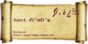 Juszt Ádám névjegykártya