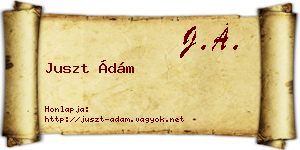 Juszt Ádám névjegykártya